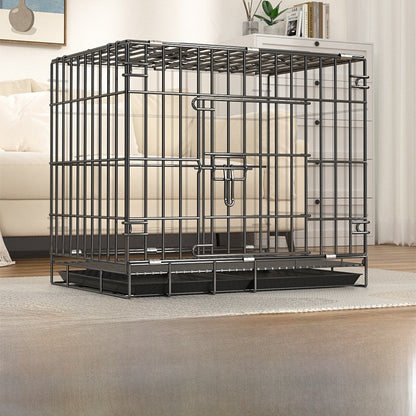 Foldable Iron Dog Cage with Accessory Options