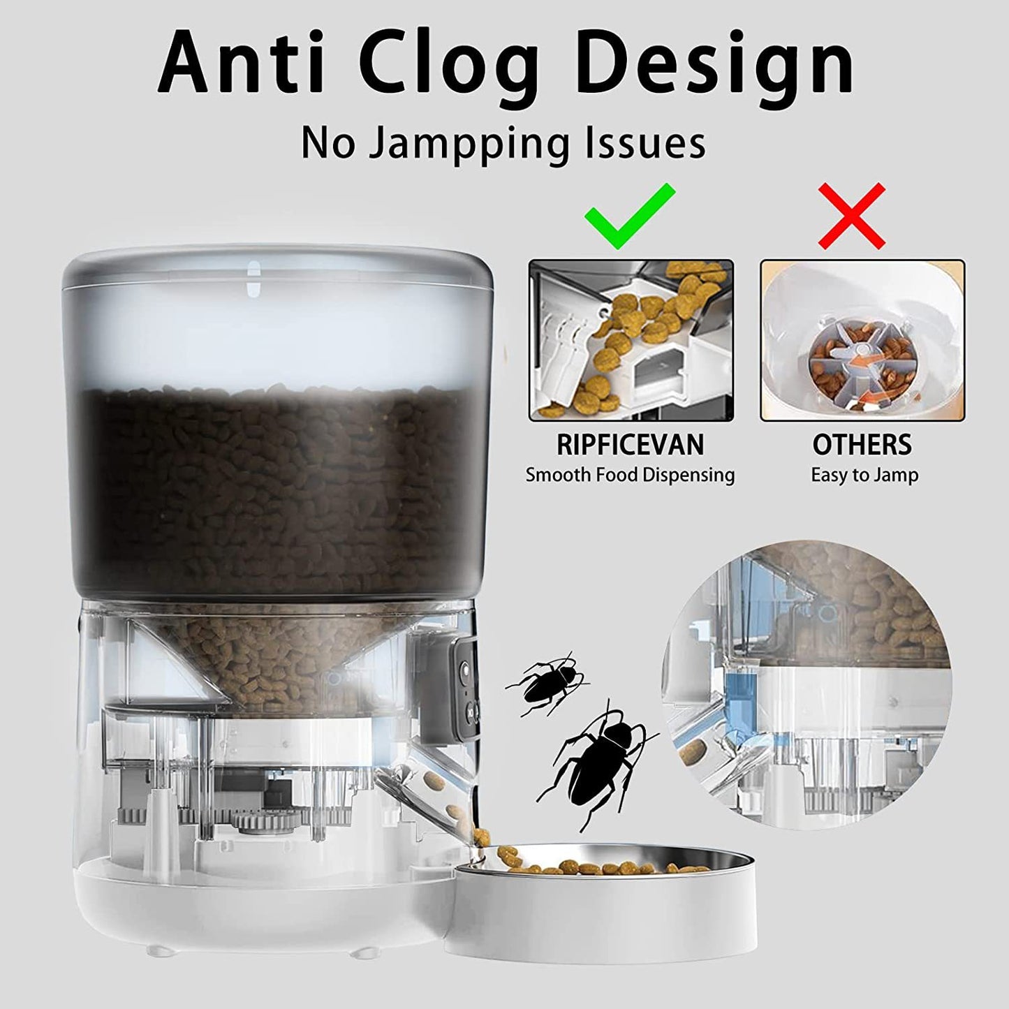 Automatic Pet Feeder WiFi Smart App Control Voice Recording