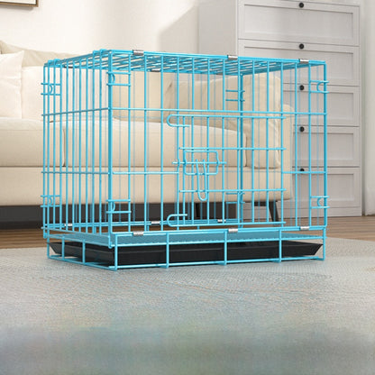Foldable Iron Dog Cage with Accessory Options