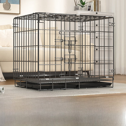 Foldable Iron Dog Cage with Accessory Options