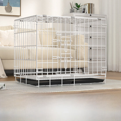 Foldable Iron Dog Cage with Accessory Options