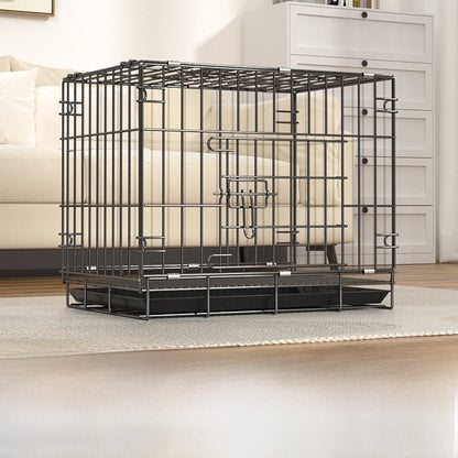 Foldable Iron Dog Cage with Accessory Options