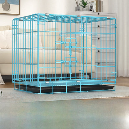 Foldable Iron Dog Cage with Accessory Options