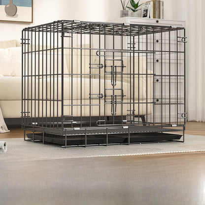 Foldable Iron Dog Cage with Accessory Options