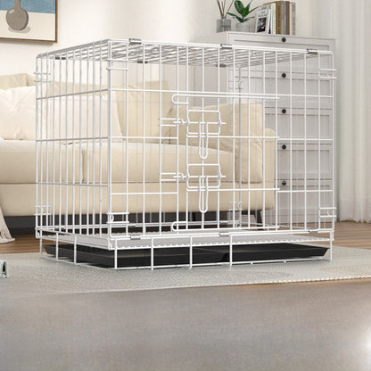 Foldable Iron Dog Cage with Accessory Options