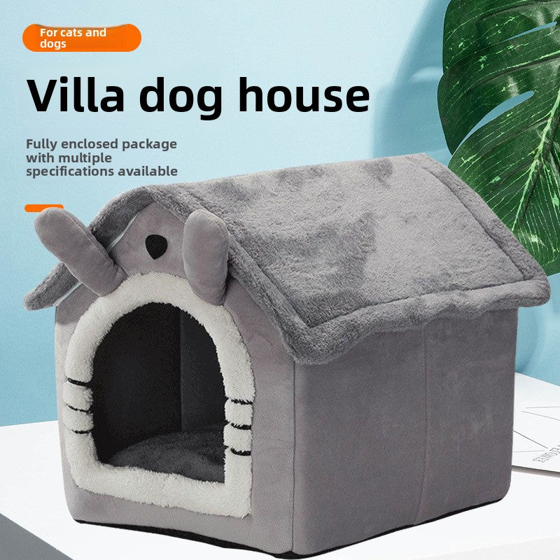 Removable Washable Flannel Pet Cat Kennel