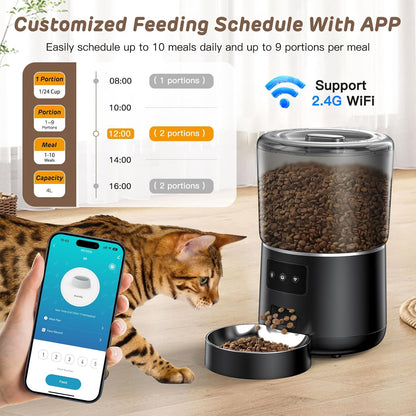 Automatic Pet Feeder WiFi Smart App Control Voice Recording