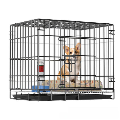 Foldable Iron Dog Cage with Accessory Options