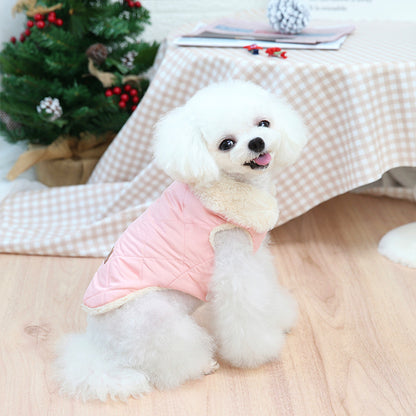 Pet Clothing for Teddy Puppies, Japanese and Korean Style Padded Jackets for Small to Medium-Sized Dogs, Pomeranian Supplies with Japanese and Korean Style Design
