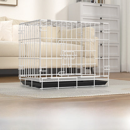 Foldable Iron Dog Cage with Accessory Options