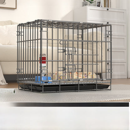 Foldable Iron Dog Cage with Accessory Options