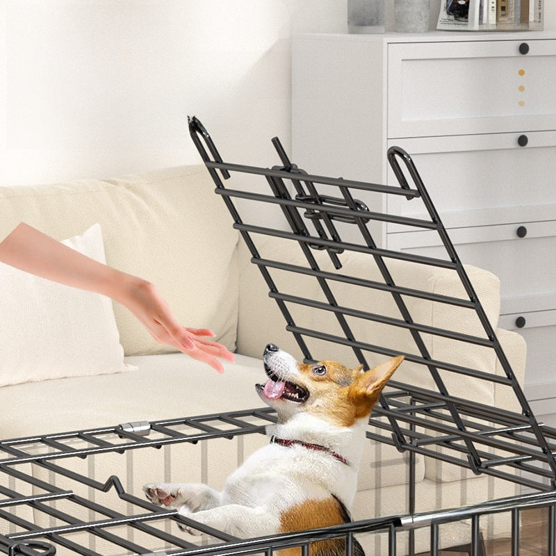 Foldable Iron Dog Cage with Accessory Options